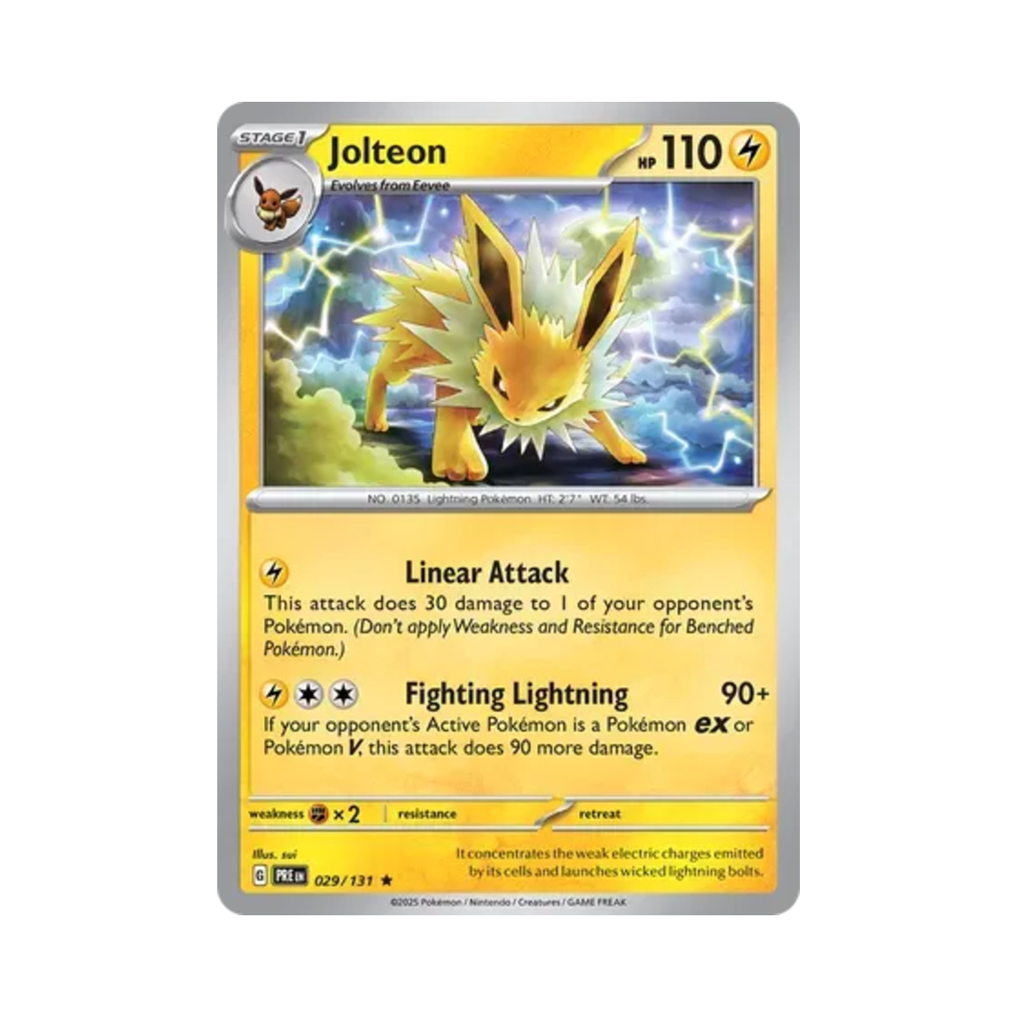 PRE029/131 Pokemon TCG Jolteon R Prismatic Evolutions (English Ver.)