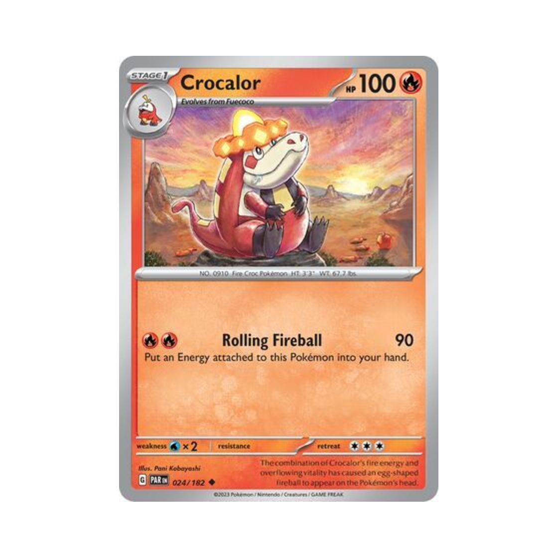 포켓몬 TCG 악뜨거 U 파라독스 리프트 (영문판)(Pokemon TCG Crocalor U Paradox Rift (English Ver.))