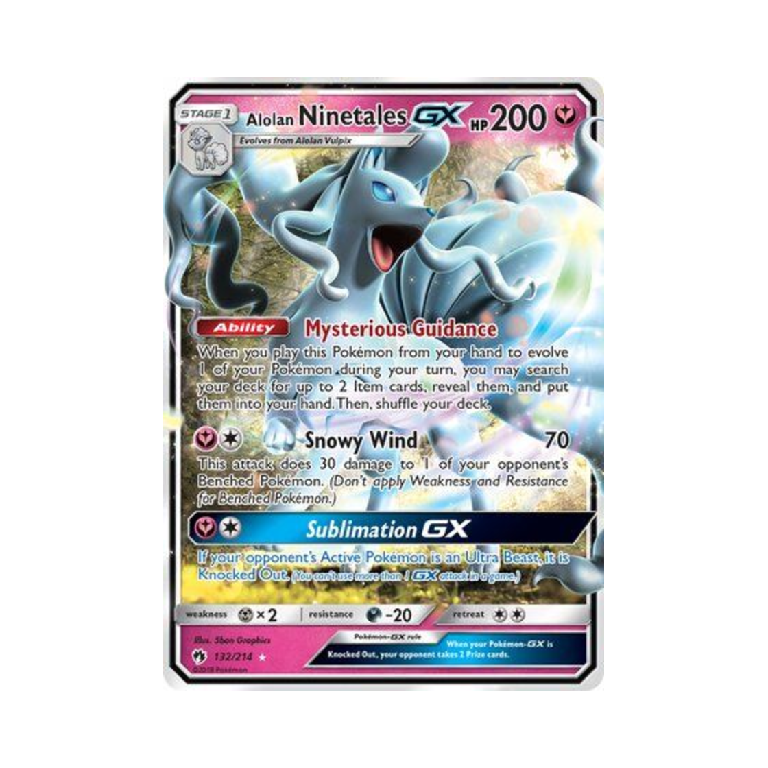 포켓몬 TCG 알로라 나인테일 GX RHG 로스트 썬더 (영문판)(Pokemon TCG Alolan Ninetales GX RHG Lost Thunder (English Ver.)) - 1