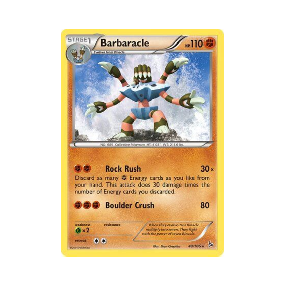 포켓몬 TCG 거북손데스 R 플래시파이어 (영문판)(Pokemon TCG Barbaracle R Flashfire (English Ver.)) - 1