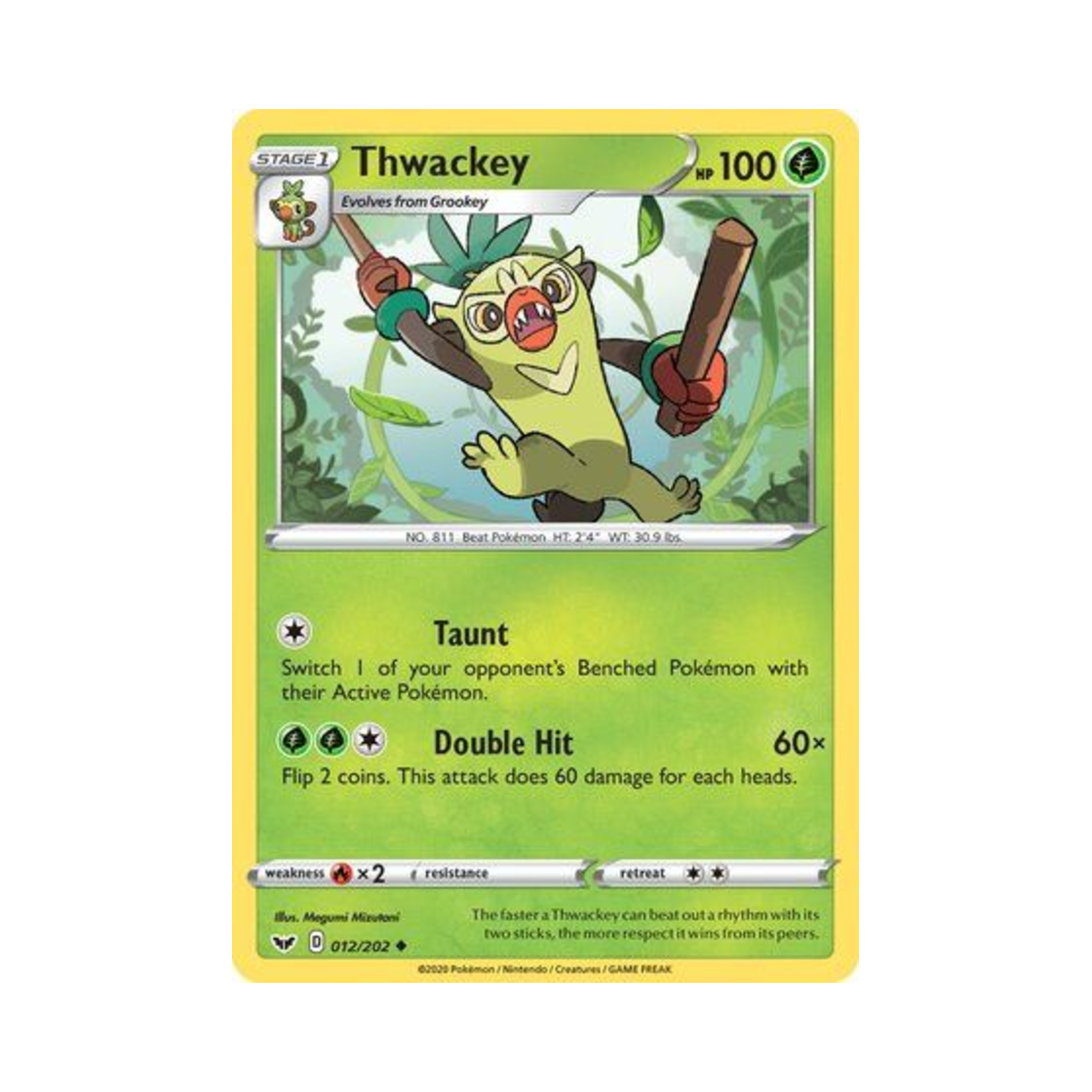 포켓몬 TCG 채키몽 U 소드 & 실드 (영문판)(Pokemon TCG Thwackey U Sword & Shield (English Ver.)) - 1