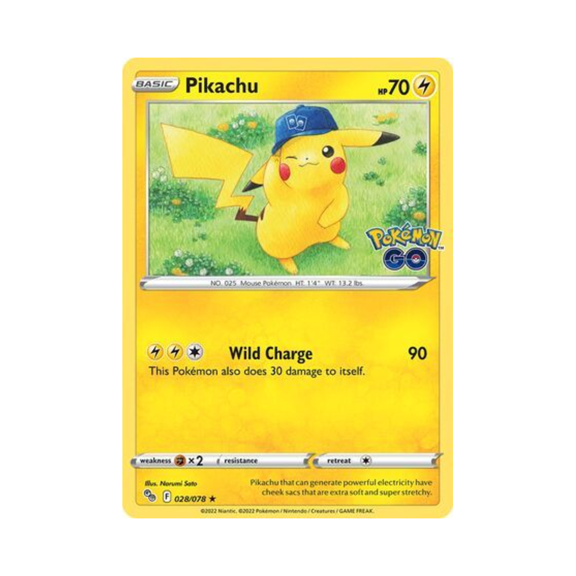 PGO028/078 Pokemon TCG Pikachu RH Pokemon GO (English Ver.)