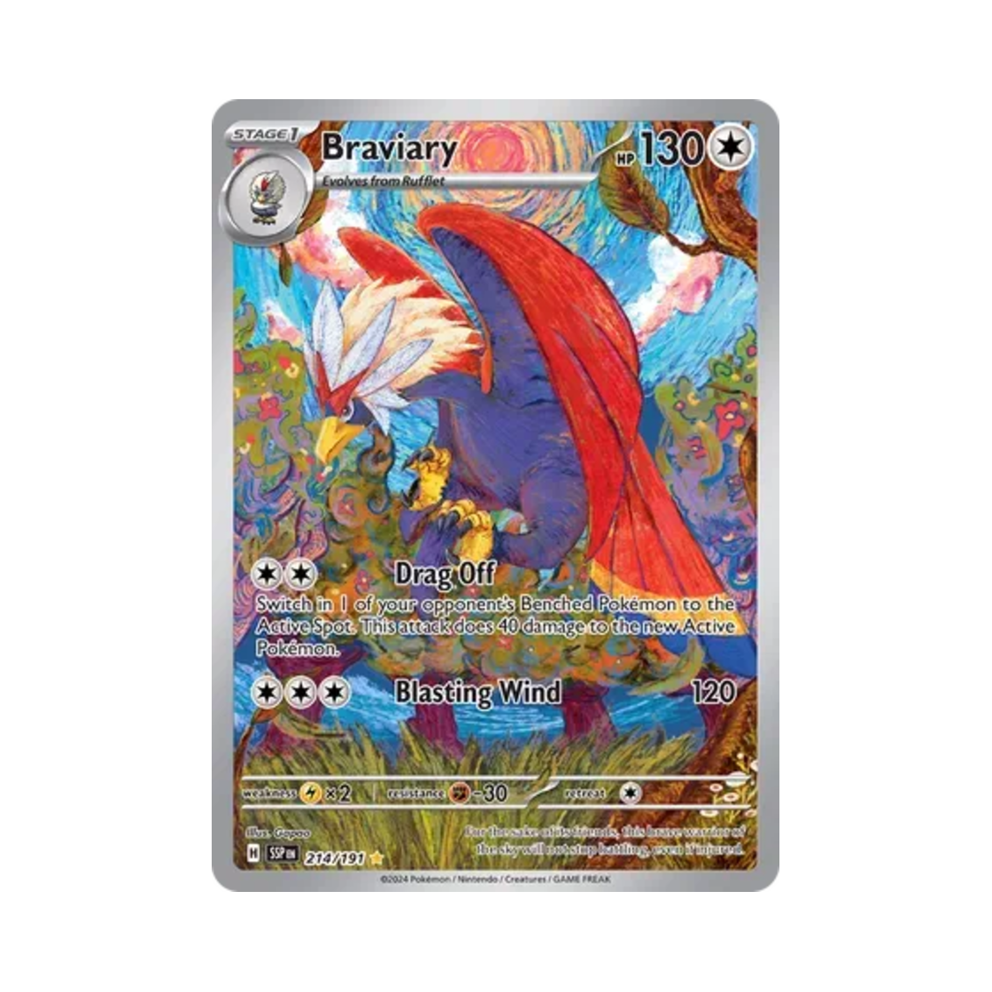 포켓몬 TCG 워글 IR 서징 스파크 (영문판)(Pokemon TCG Braviary IR Surging Sparks (English Ver.))