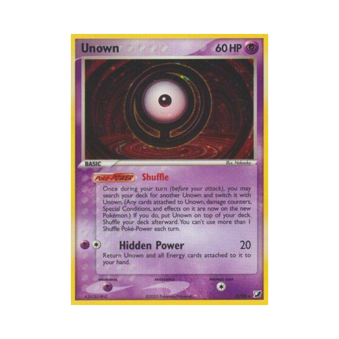 포켓몬 TCG 안농 RH EX 언씬 포시스 (영문판)(Pokemon TCG Unown RH EX Unseen Forces (English Ver.)) - 1