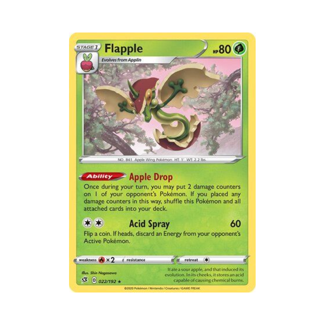 포켓몬 TCG 애프룡 RH 레벌 크래시 (영문판)(Pokemon TCG Flapple RH Rebel Clash (English Ver.)) - 1