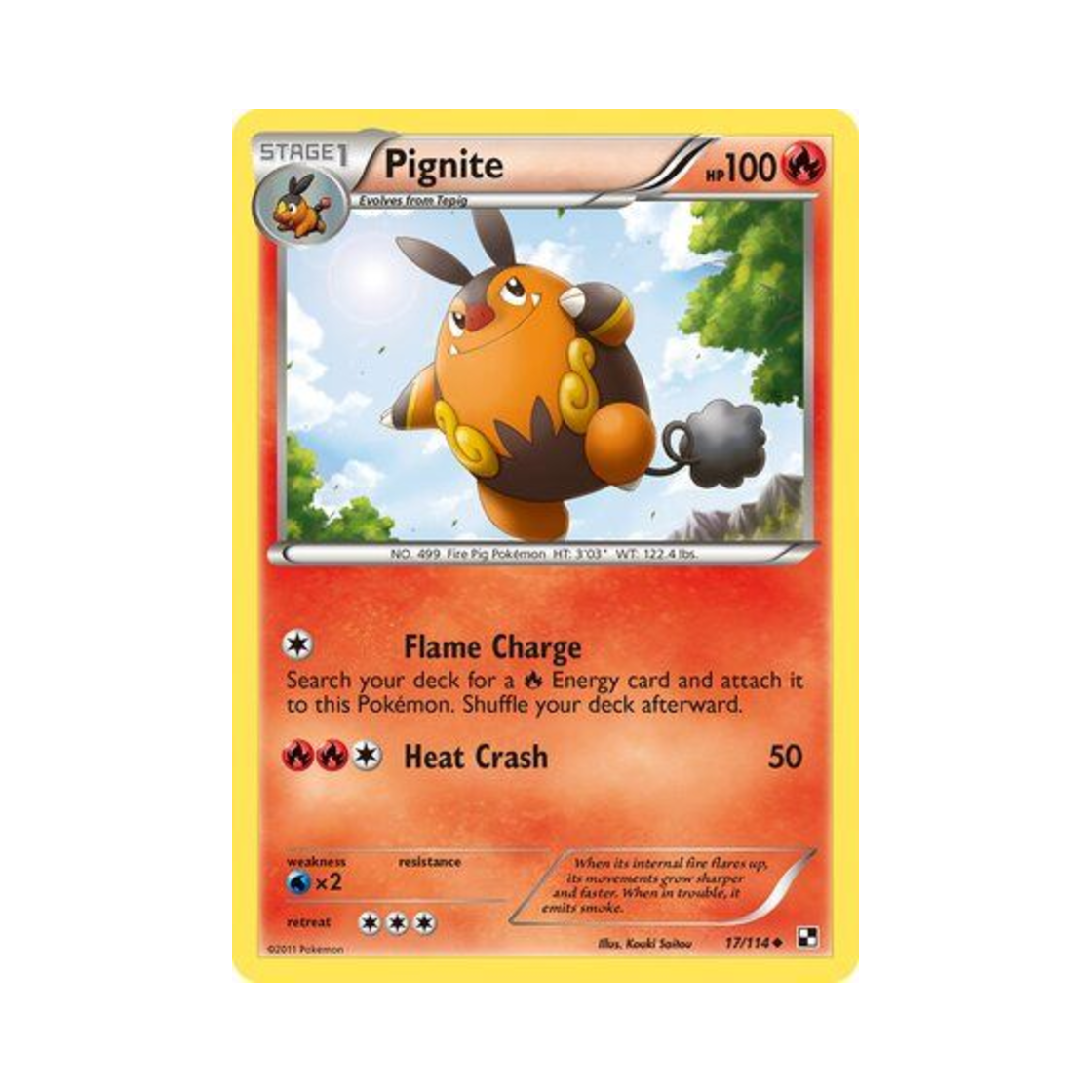 포켓몬 TCG 챠오꿀 U 블랙 & 화이트 (영문판)(Pokemon TCG Pignite U Black & White (English Ver.))