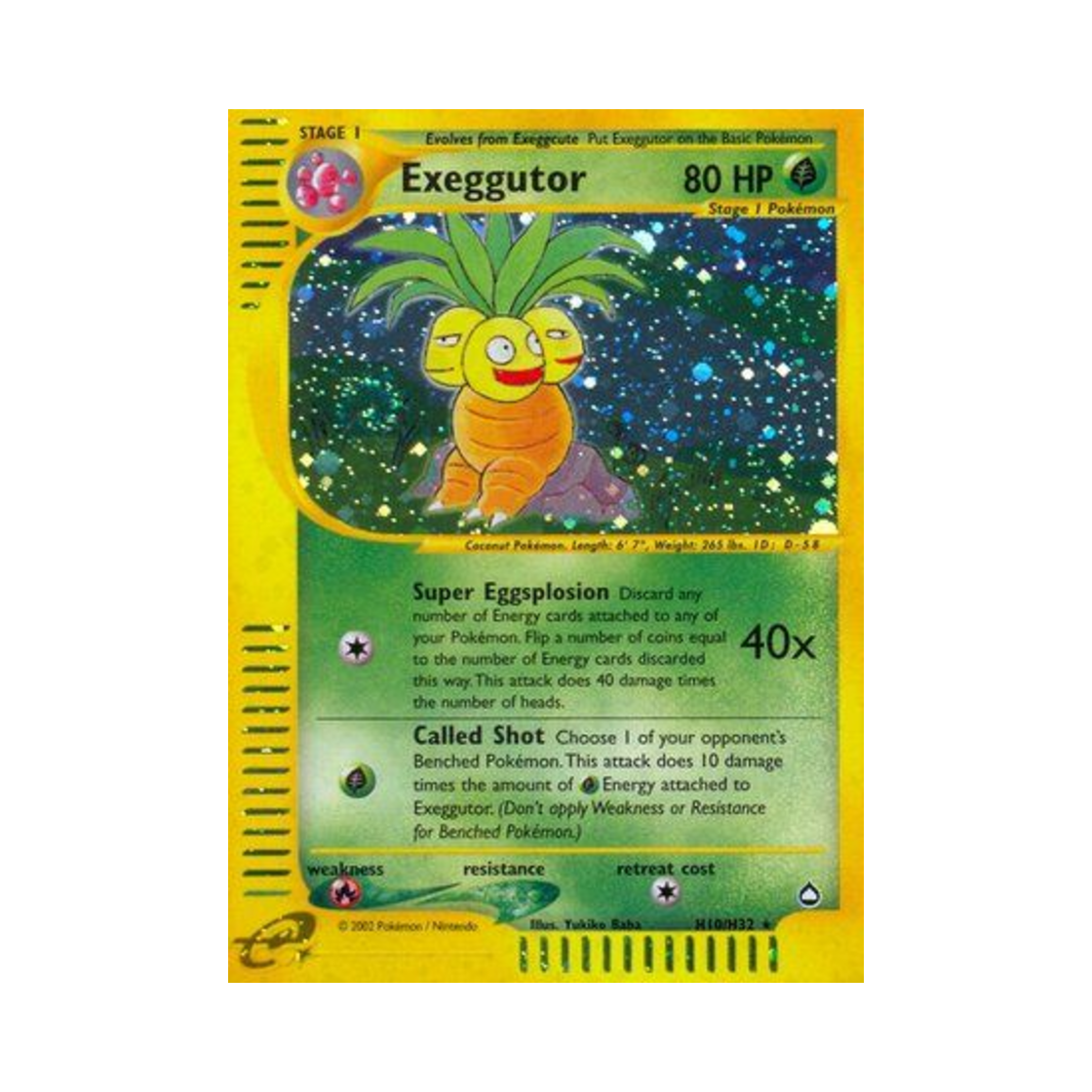 포켓몬 TCG 나시 RH 아쿠아폴리스 (영문판)(Pokemon TCG Exeggutor RH Aquapolis (English Ver.))