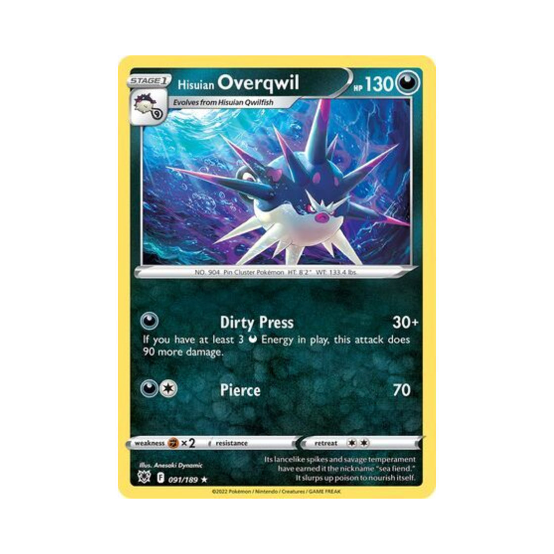 포켓몬 TCG 히스이 장침바루 R 아스트랄 레디안스 (영문판)(Pokemon TCG Hisuian Overqwil R Astral Radiance (English Ver.)) - 1
