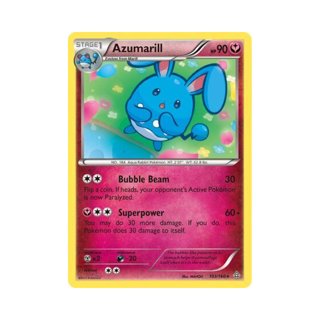 포켓몬 TCG 마릴리 R 프라이멀 크래시 (영문판)(Pokemon TCG Azumarill R Primal Clash (English Ver.))