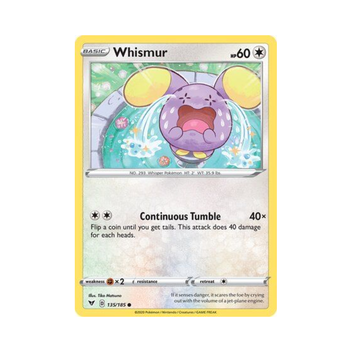 포켓몬 TCG 소곤룡 C 비비드 볼티지 (영문판)(Pokemon TCG Whismur C Vivid Voltage (English Ver.)) - 1