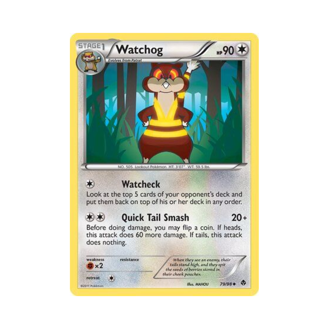 포켓몬 TCG 보르그 U 이머징 파워스 (영문판)(Pokemon TCG Watchog U Emerging Powers (English Ver.))