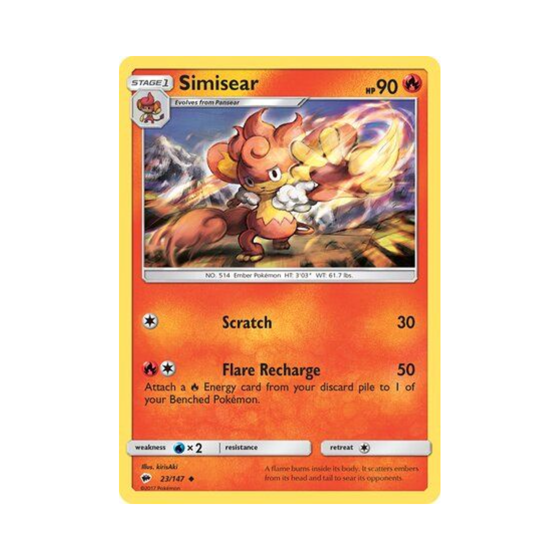 포켓몬 TCG 바오키 U 버닝 쉐도우 (영문판)(Pokemon TCG Simisear U Burning Shadows (English Ver.)) - 1