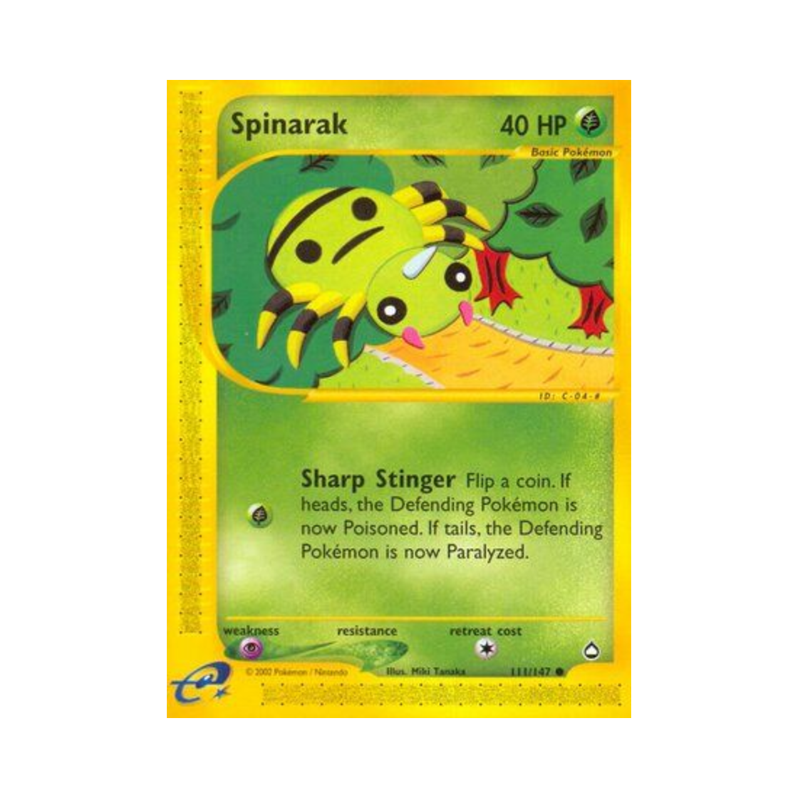포켓몬 TCG 페이검 C 아쿠아폴리스 (영문판)(Pokemon TCG Spinarak C Aquapolis (English Ver.)) - 1