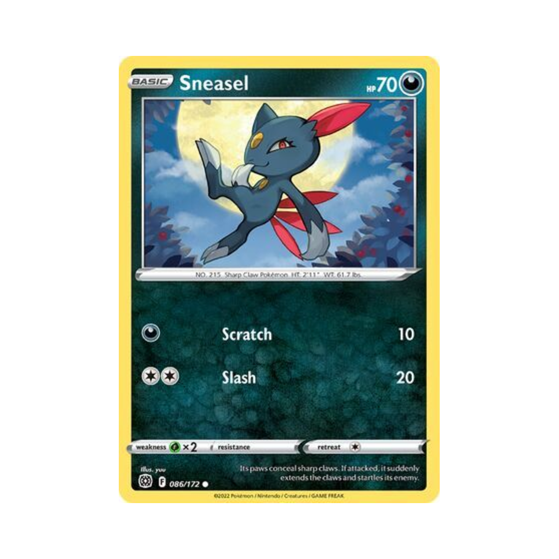 포켓몬 TCG 포푸니 C 브릴리언트 스타즈 (영문판)(Pokemon TCG Sneasel C Brilliant Stars (English Ver.)) - 1