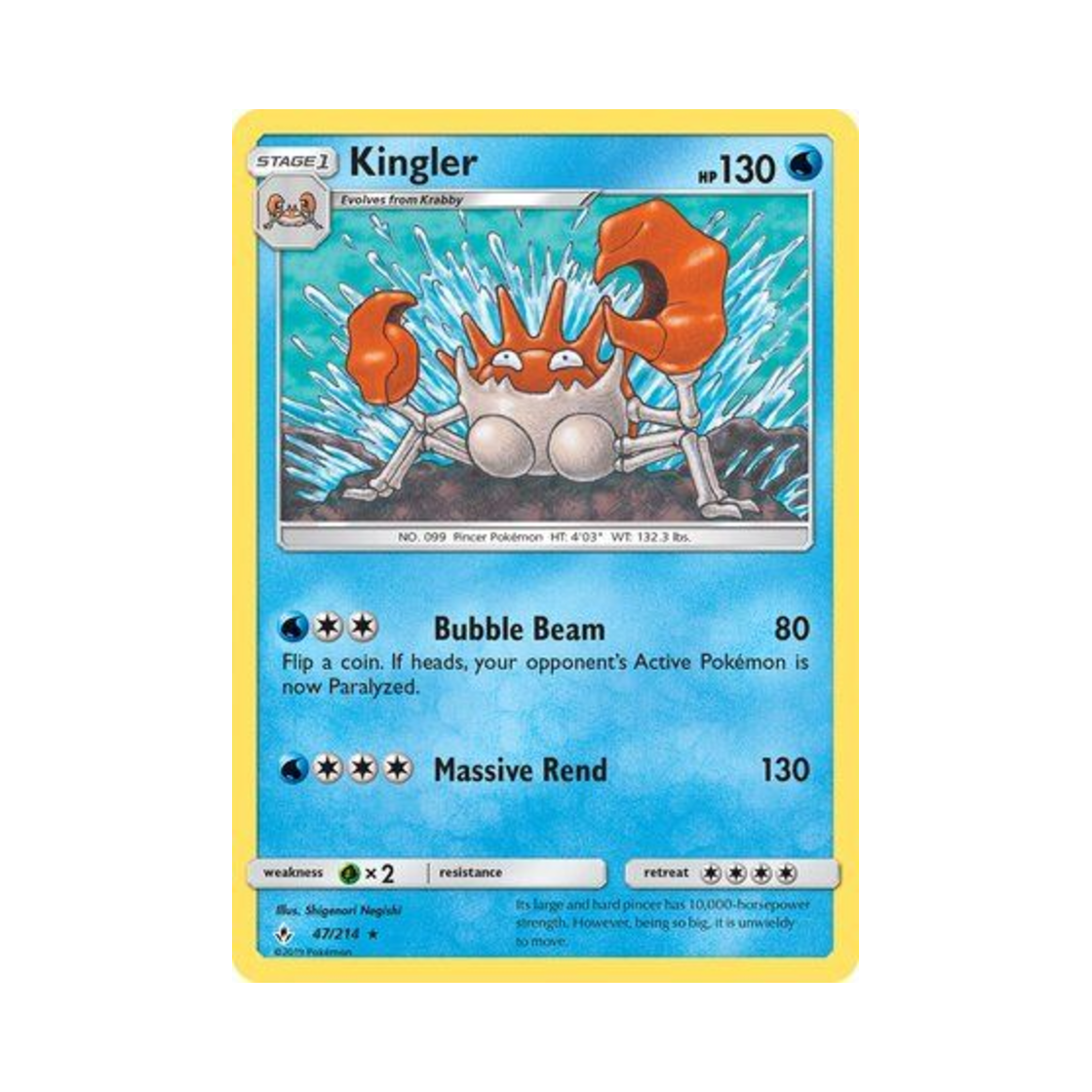 포켓몬 TCG 킹크랩 R 언브로큰 본즈 (영문판)(Pokemon TCG Kingler R Unbroken Bonds (English Ver.)) - 1
