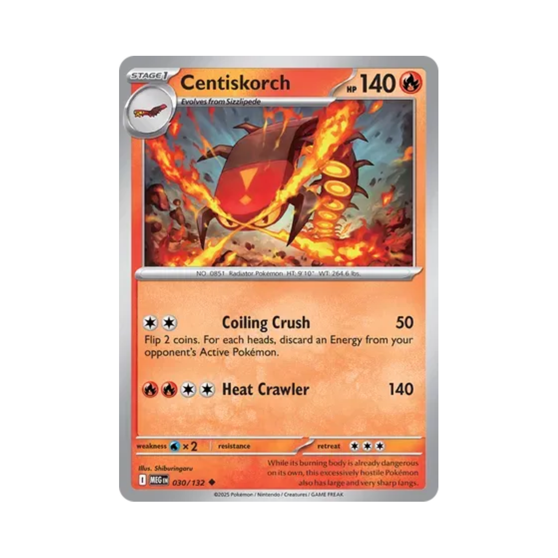 포켓몬 TCG 다태우지네 U 메가 에볼루션 (영문판)(Pokemon TCG Centiskorch U Mega Evolution (English Ver.)) - 1