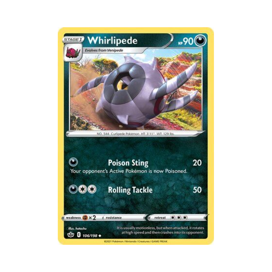포켓몬 TCG 휠구 U 칠링 레인 (영문판)(Pokemon TCG Whirlipede U Chilling Reign (English Ver.)) - 1