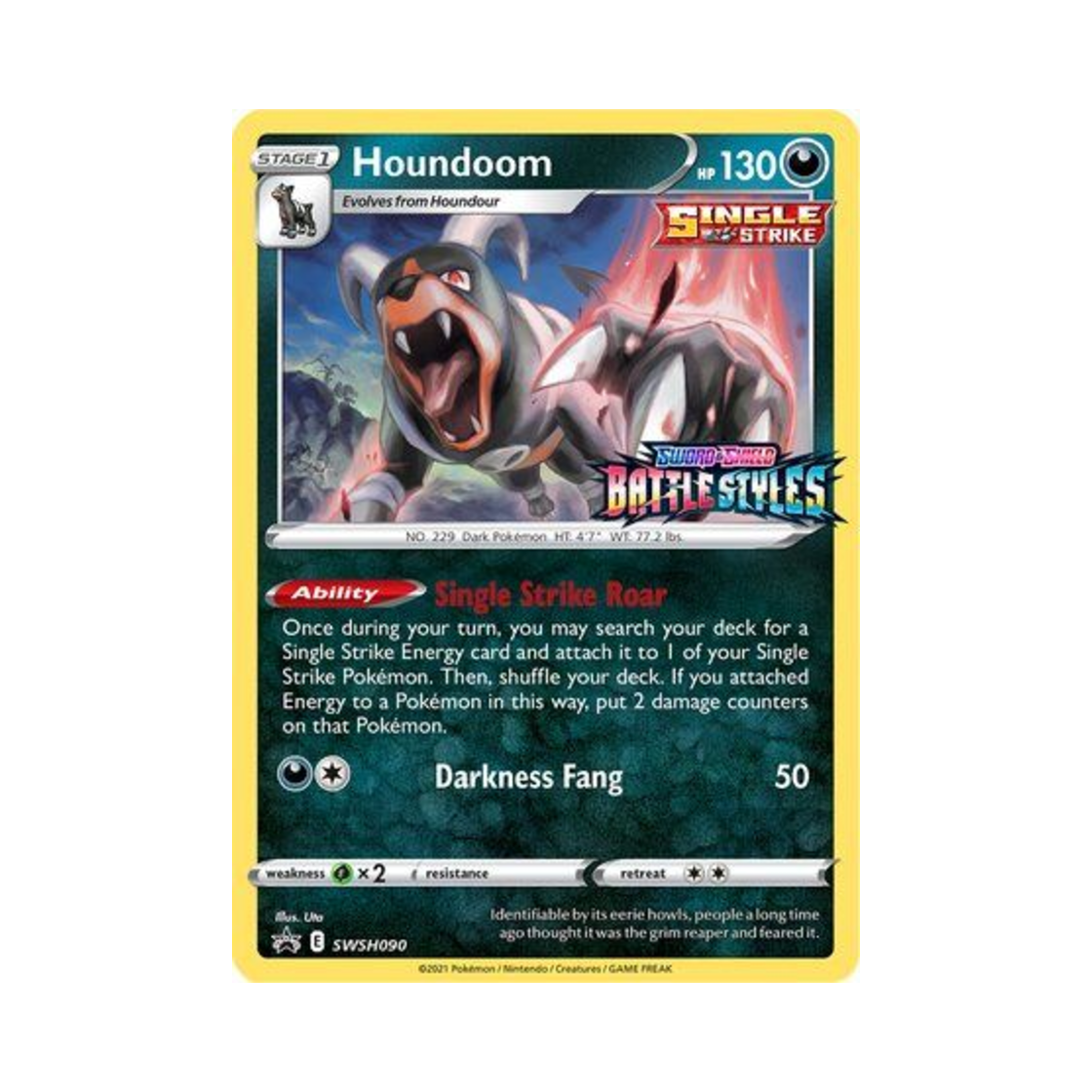 포켓몬 TCG 헬가 P 소드 & 실드 프로모카드 (영문판)(Pokemon TCG Houndoom P Sword & Shield Promos (English Ver.)) - 1