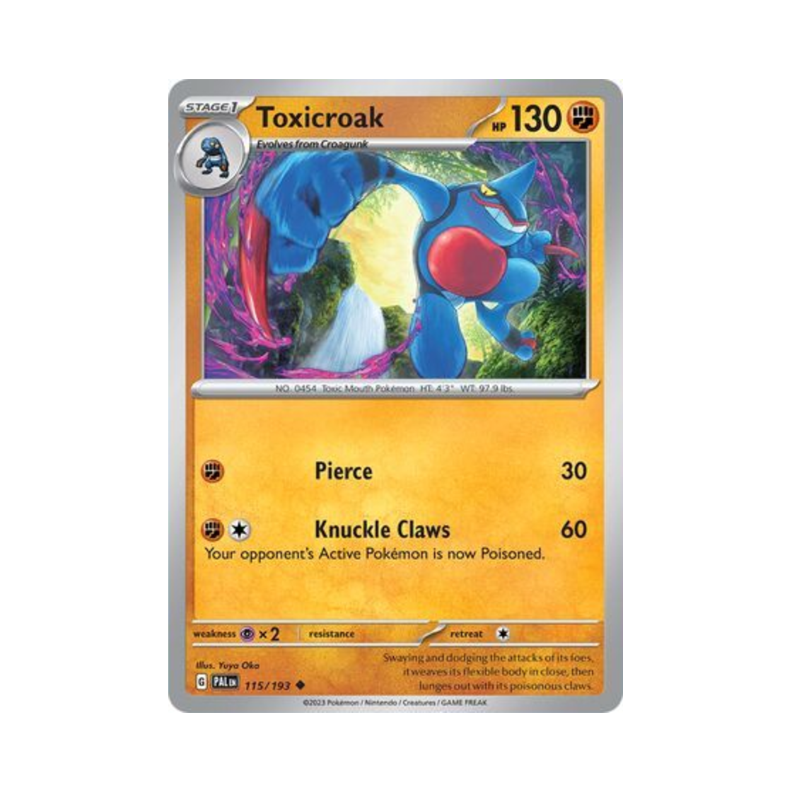포켓몬 TCG 독개굴 U 팔데아 이볼브드 (영문판)(Pokemon TCG Toxicroak U Paldea Evolved (English Ver.)) - 1