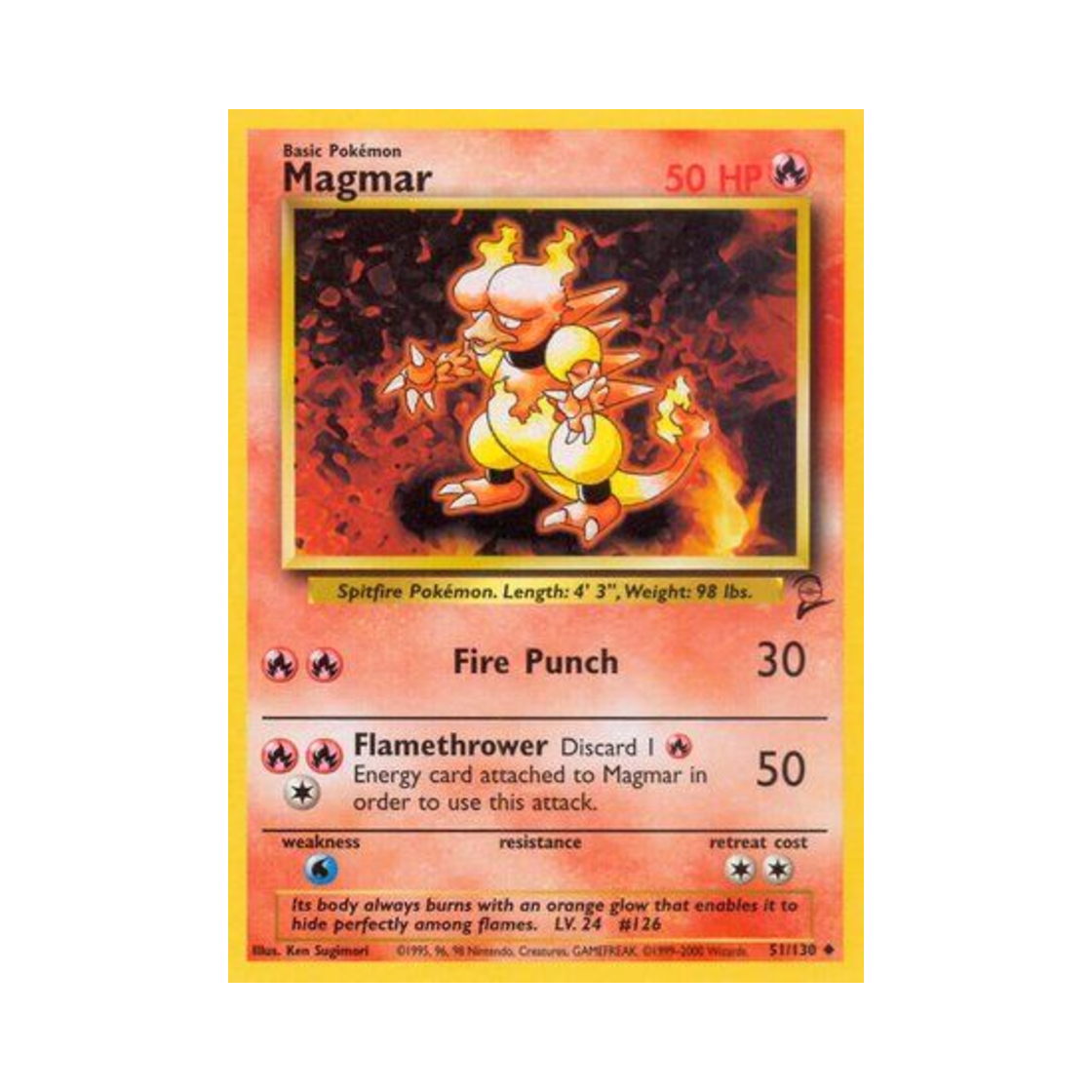 포켓몬 TCG 마그마 U 베이스 세트 2 (영문판)(Pokemon TCG Magmar U Base Set 2 (English Ver.))