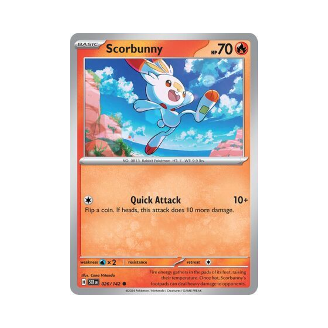 포켓몬 TCG 염버니 C 스텔라 크라운 (영문판)(Pokemon TCG Scorbunny C Stellar Crown (English Ver.))
