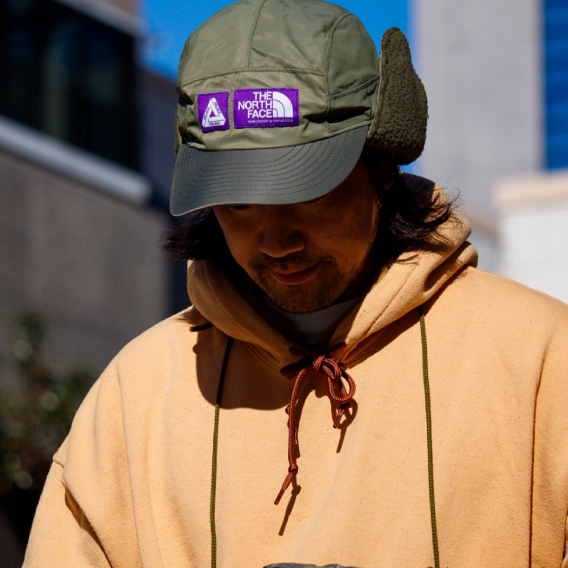 Palace x The North Face Purple Label Windstopper Field Hat Sage Green - 25FW 착용 스타일 - 2