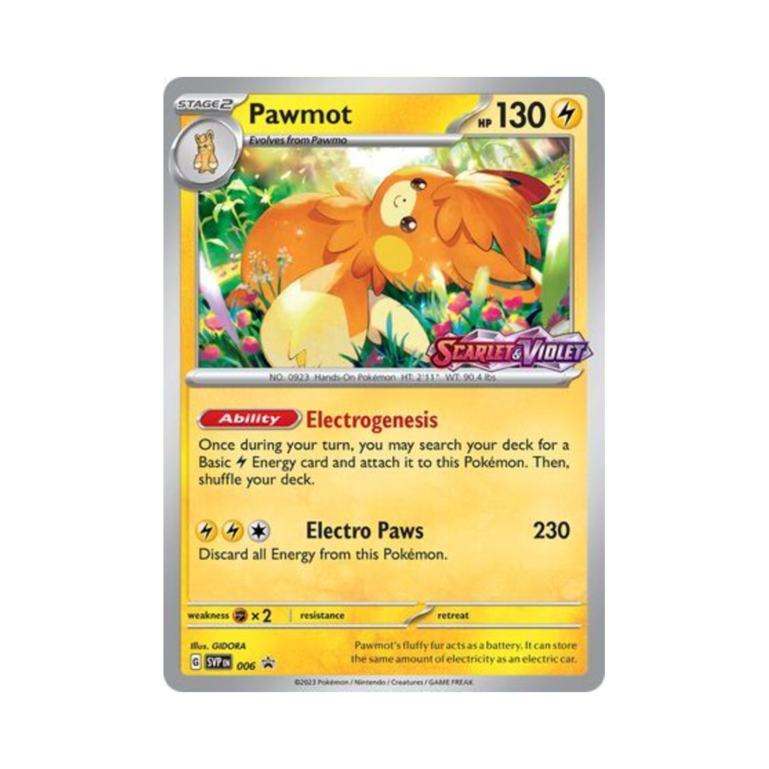 포켓몬 TCG 빠르모트 P 스칼렛 & 바이올렛 프로모 카드 (영문판)(Pokemon TCG Pawmot P Scarlet & Violet Promos (English Ver.)) - 1