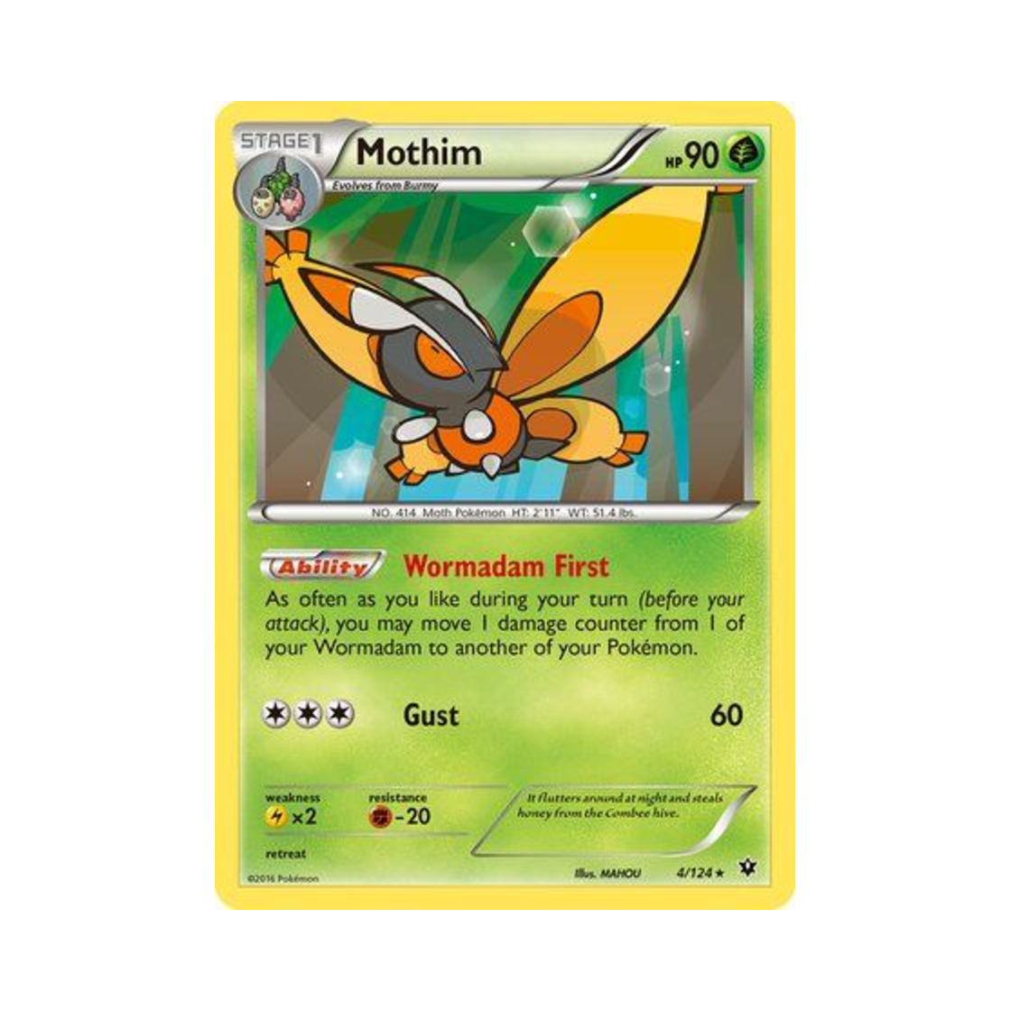 포켓몬 TCG 나메일 R 페이츠 컬라이드 (영문판)(Pokemon TCG Mothim R Fates Collide (English Ver.)) - 1