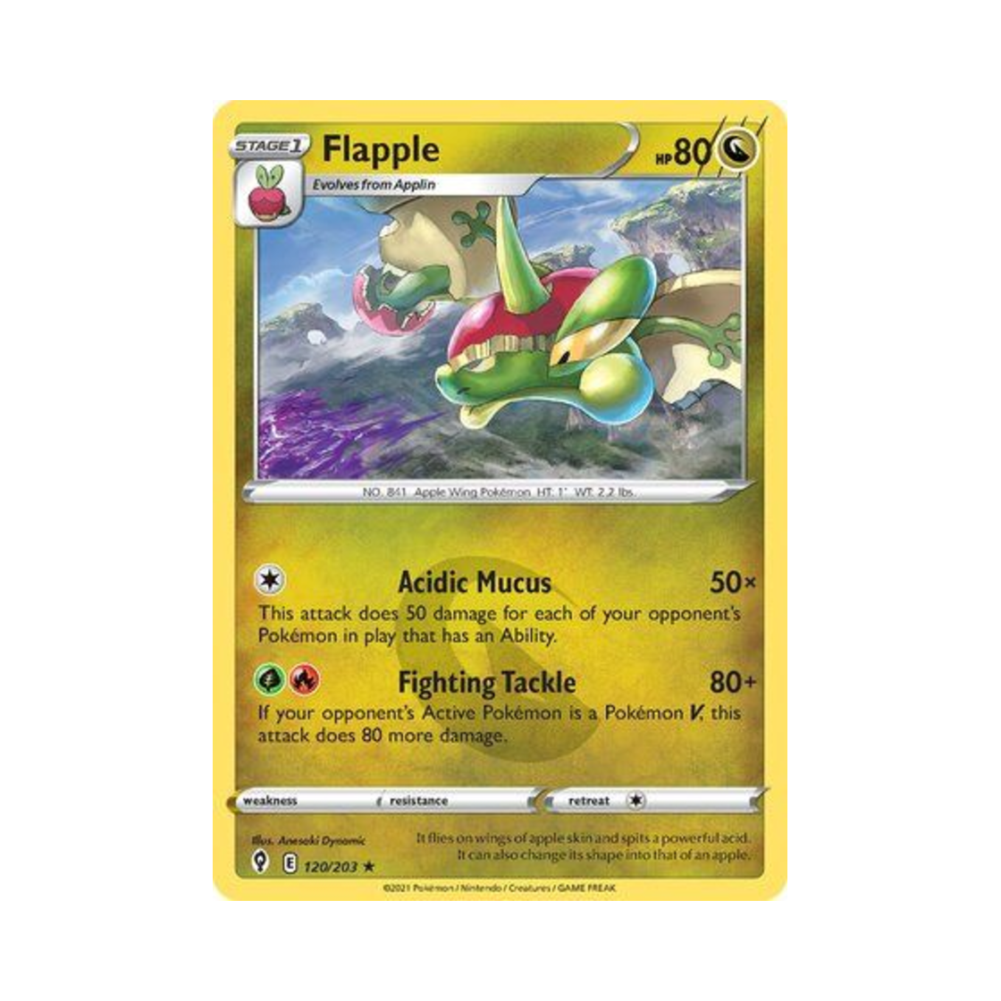 포켓몬 TCG 애프룡 R 이볼빙 스카이즈 (영문판)(Pokemon TCG Flapple R Evolving Skies (English Ver.)) - 1