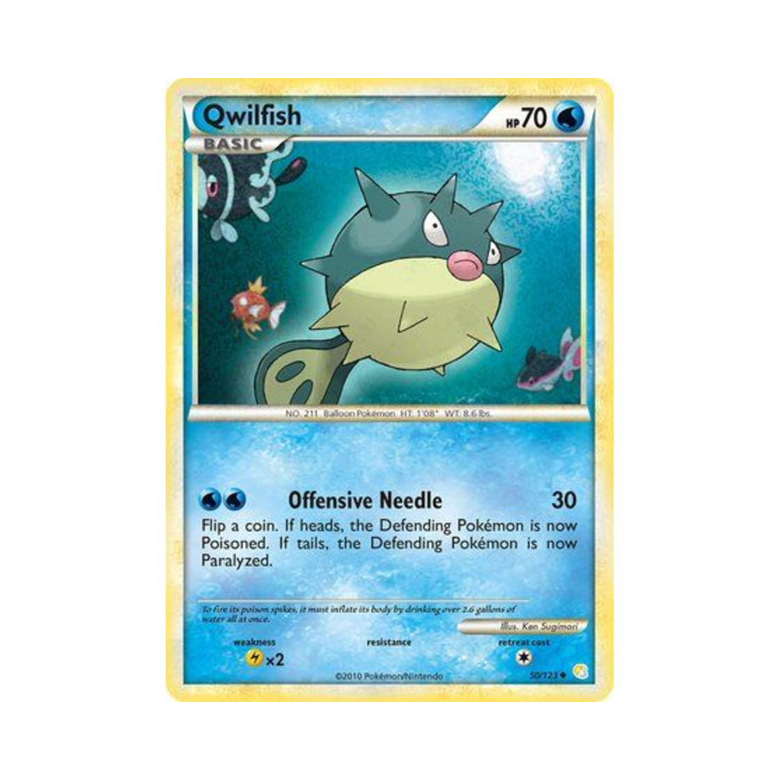 포켓몬 TCG 침바루 U 하트골드 & 소울실버 (영문판)(Pokemon TCG Qwilfish U HeartGold & SoulSilver (English Ver.)) - 1