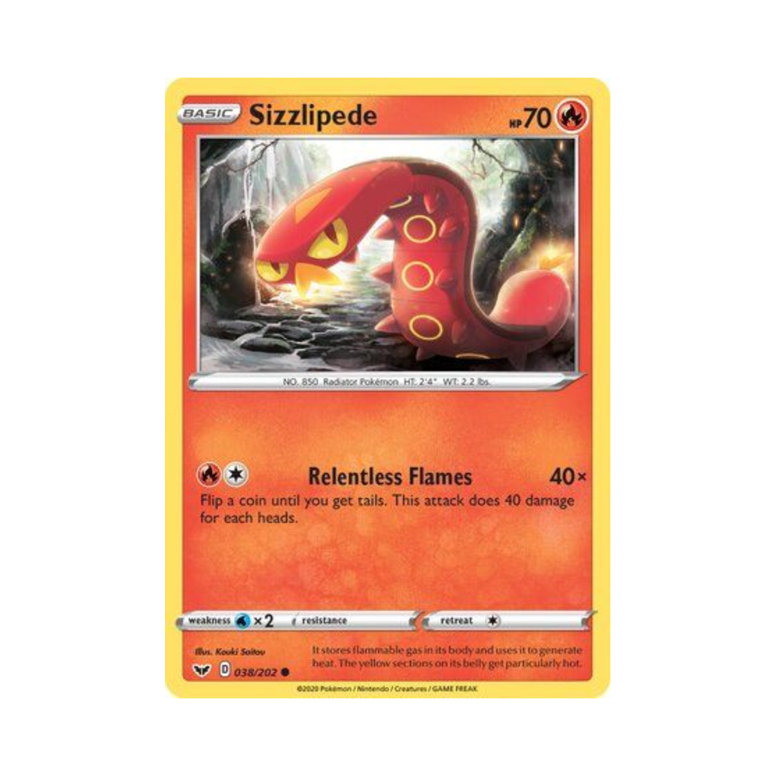 포켓몬 TCG 태우지네 C 소드 & 실드 (영문판)(Pokemon TCG Sizzlipede C Sword & Shield (English Ver.)) - 1