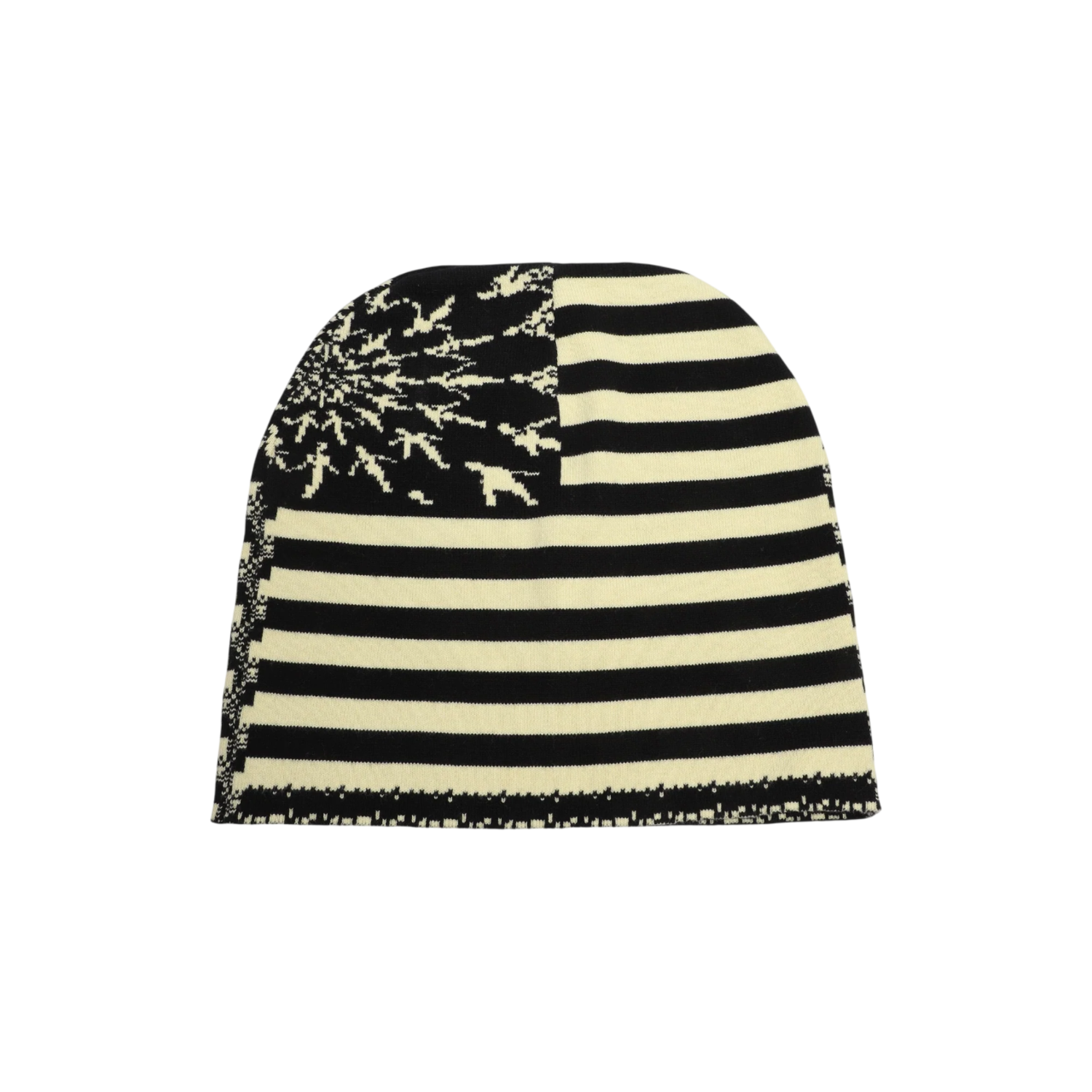 언본소사이어티 언본 스테이트 플래그 리버서블 니트 비니 블랙/화이트(Unborn Society Unborn State Flag Knit Beanie Reversible Black/White)