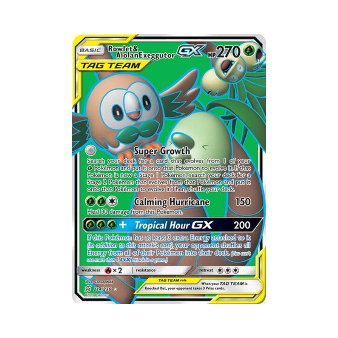 포켓몬 TCG 나몰빼미 & 알로라 나시 GX RU 유니파이드 마인즈 (영문판)(Pokemon TCG Rowlet & Alolan Exeggutor GX RU Unified Minds (English Ver.))