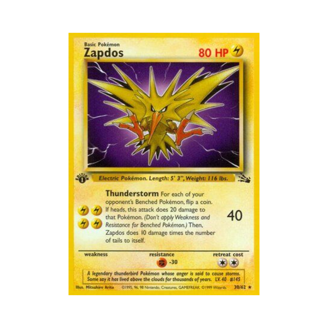 포켓몬 TCG 썬더 R 포실 (영문판)(Pokemon TCG Zapdos R Fossil (English Ver.)) - 1