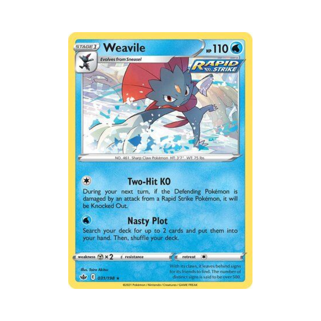 포켓몬 TCG 포푸니라 RH 칠링 레인 (영문판)(Pokemon TCG Weavile RH Chilling Reign (English Ver.)) - 1