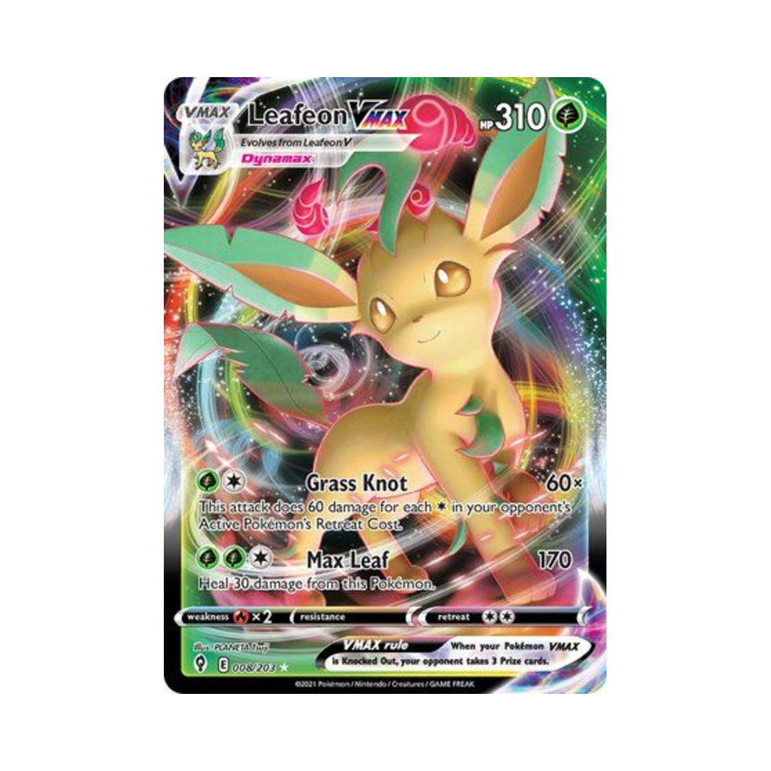 포켓몬 TCG 리피아 VMAX HRV 이볼빙 스카이즈 (영문판)(Pokemon TCG Leafeon VMAX HRV Evolving Skies (English Ver.)) - 1