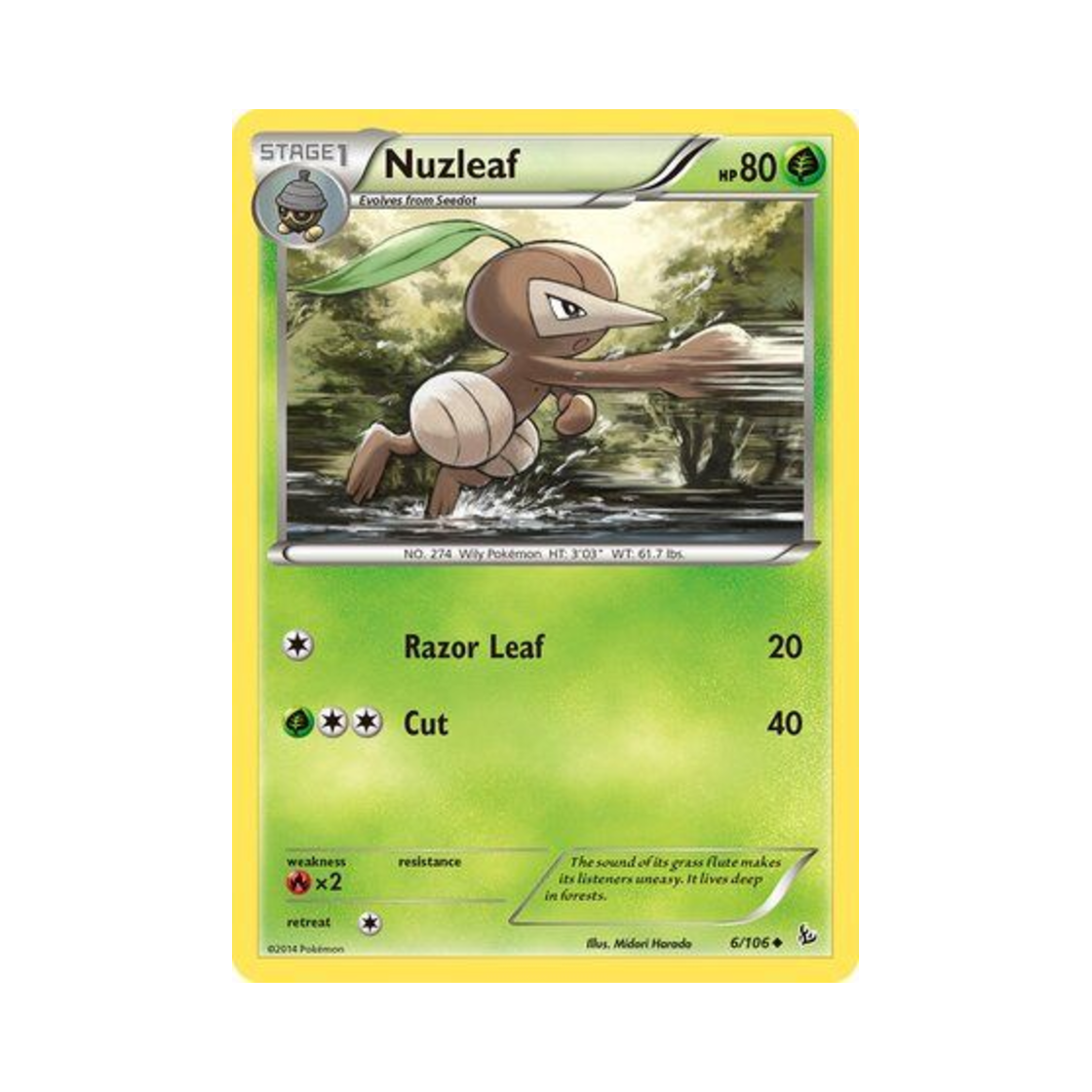 포켓몬 TCG 잎새코 U 플래시파이어 (영문판)(Pokemon TCG Nuzleaf U Flashfire (English Ver.)) - 1