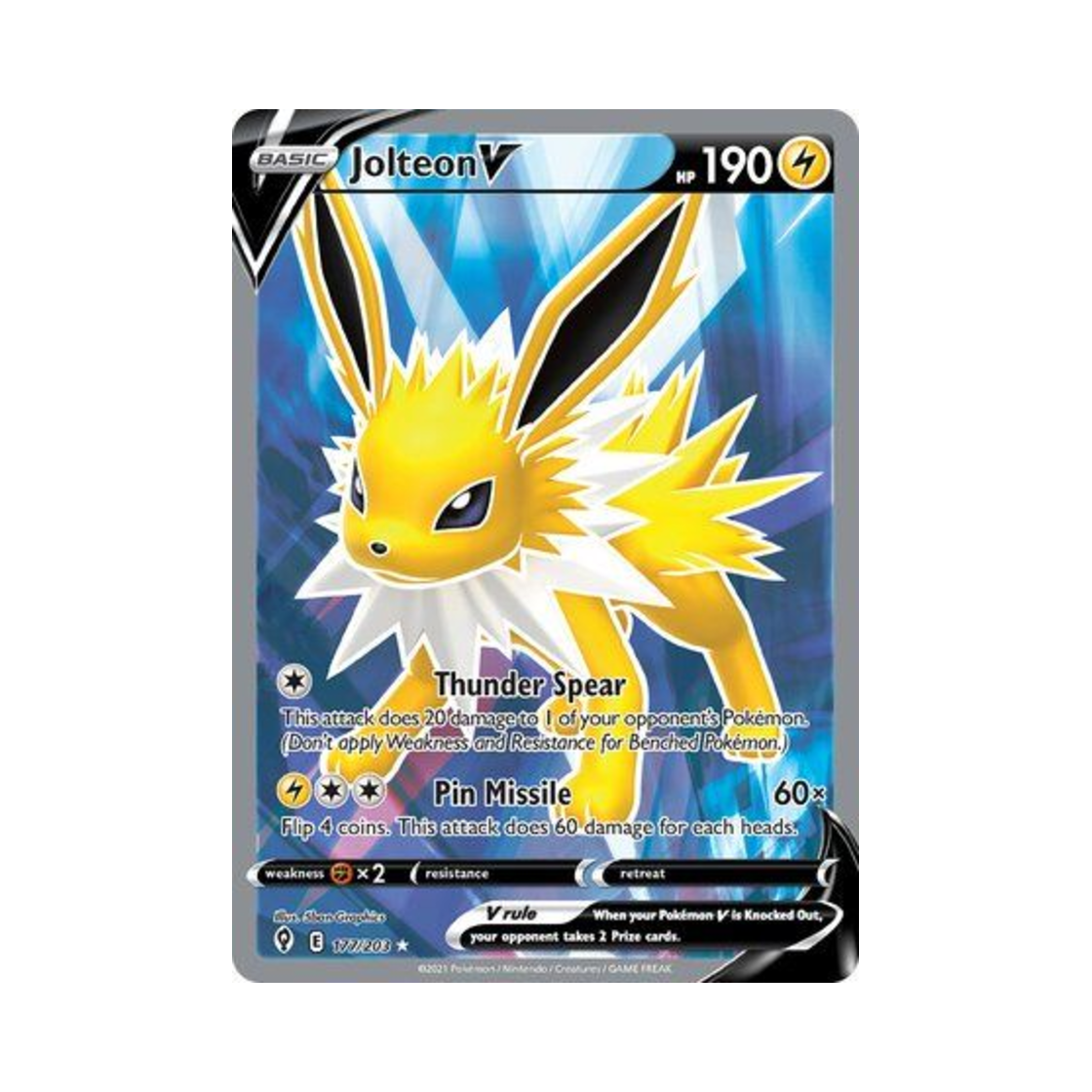 포켓몬 TCG 쥬피썬더 V RU 이볼빙 스카이즈 (영문판)(Pokemon TCG Jolteon V RU Evolving Skies (English Ver.)) - 1