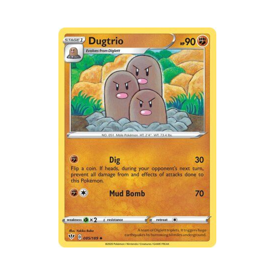 포켓몬 TCG 닥트리오 U 다크니스 어블레이즈 (영문판)(Pokemon TCG Dugtrio U Darkness Ablaze (English Ver.)) - 1