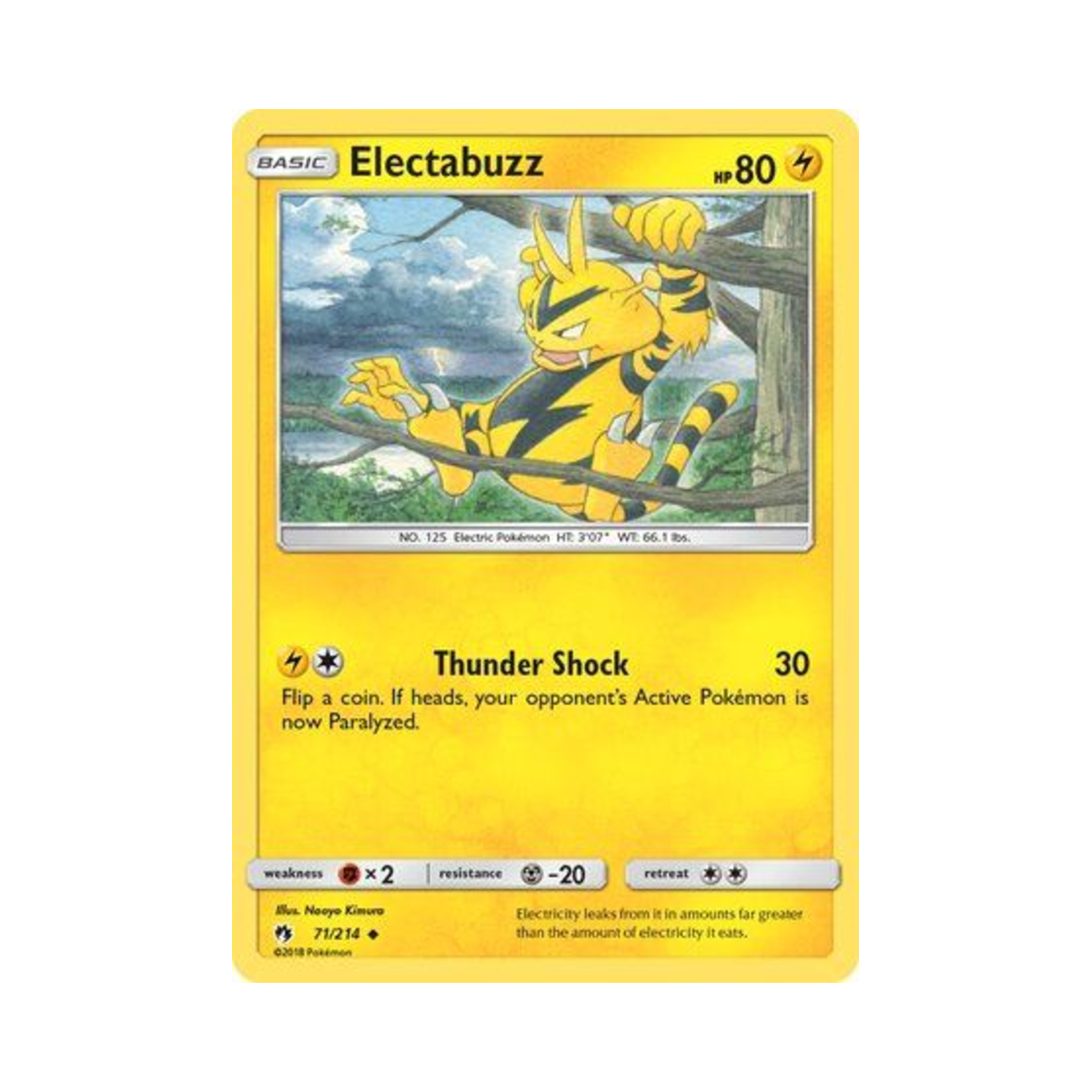 포켓몬 TCG 에레브 U 로스트 썬더 (영문판)(Pokemon TCG Electabuzz U Lost Thunder (English Ver.))