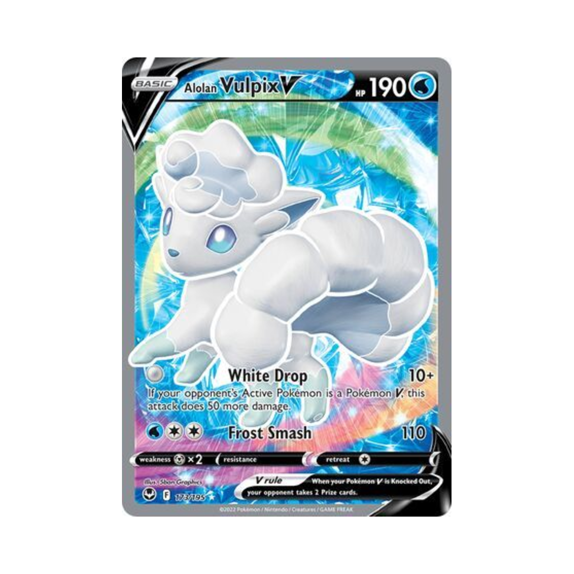 포켓몬 TCG 알로라 식스테일 V RU 실버 템페스트 (영문판)(Pokemon TCG Alolan Vulpix V RU Silver Tempest (English Ver.))