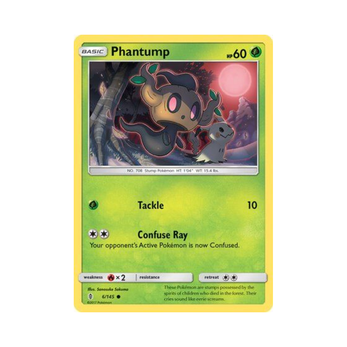 포켓몬 TCG 나목령 C 가디언스 라이징 (영문판)(Pokemon TCG Phantump C Guardians Rising (English Ver.)) - 1