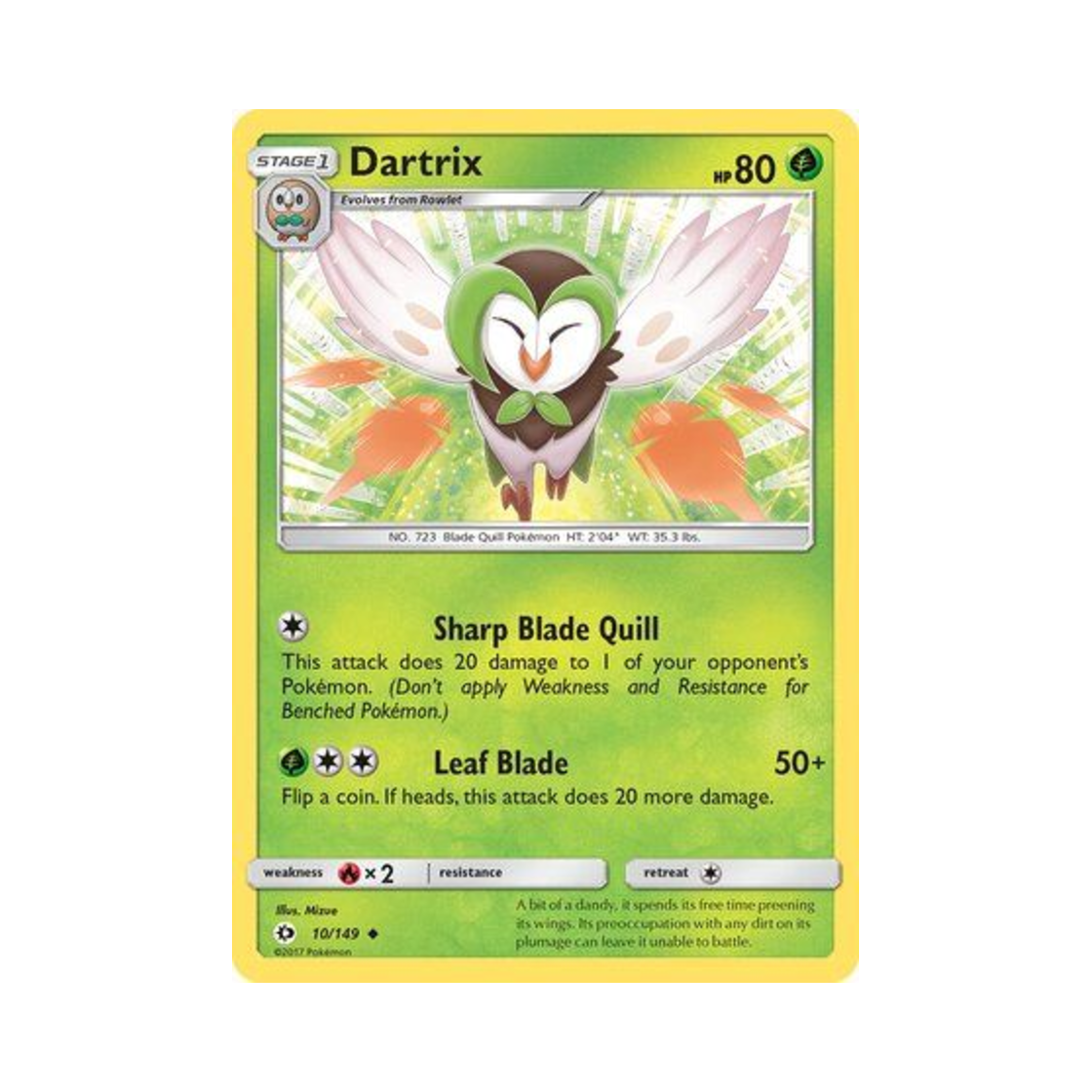 포켓몬 TCG 빼미스로우 U 썬 & 문 (영문판)(Pokemon TCG Dartrix U Sun & Moon (English Ver.))