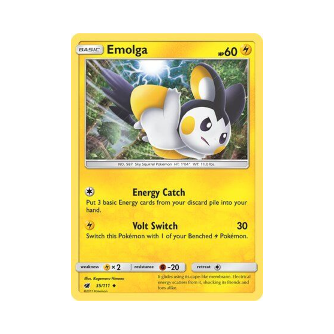 포켓몬 TCG 에몽가 U 크림슨 인베이전 (영문판)(Pokemon TCG Emolga U Crimson Invasion (English Ver.))