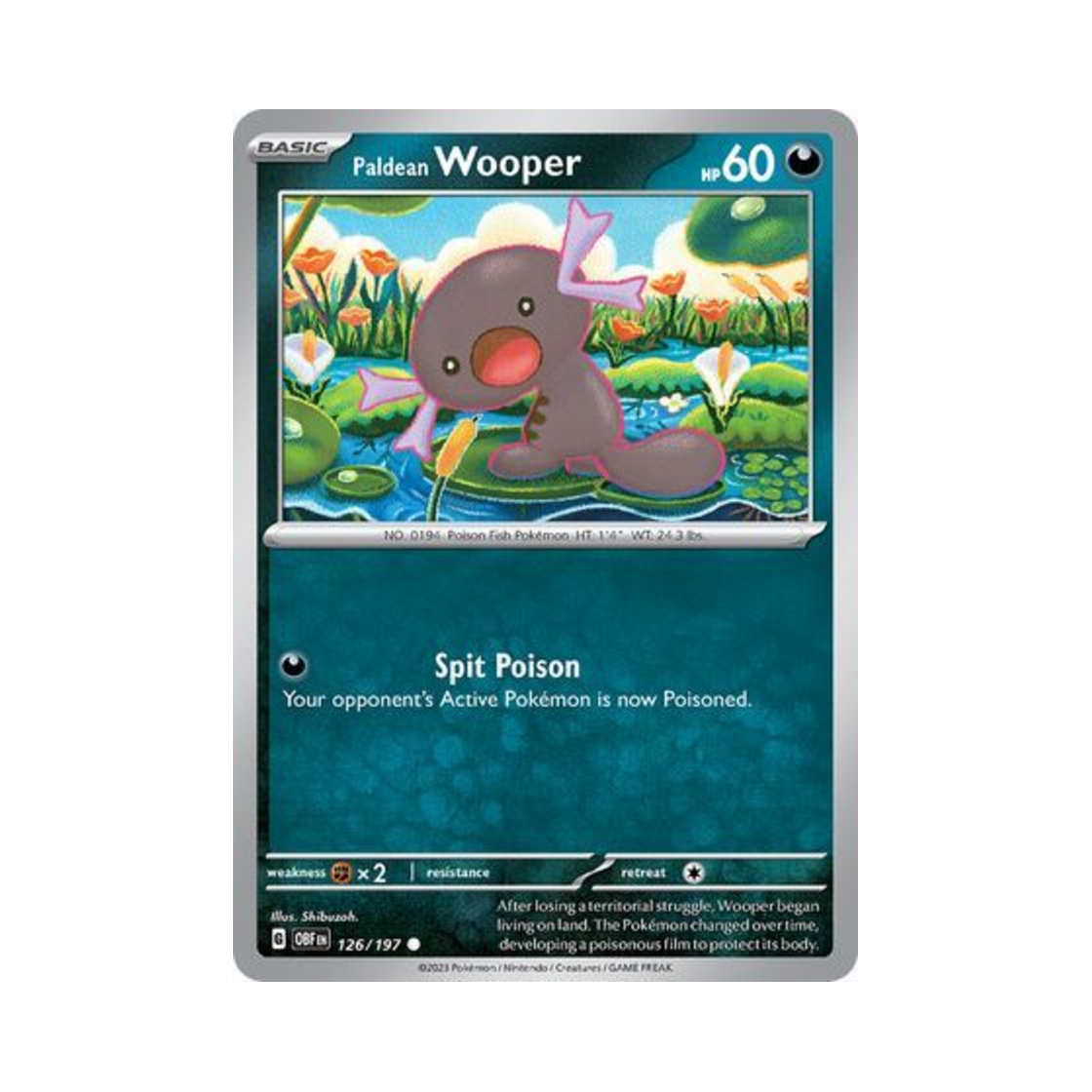 포켓몬 TCG 팔데아 우파 C 옵시디언 플레임즈 (영문판)(Pokemon TCG Paldean Wooper C Obsidian Flames (English Ver.)) - 1
