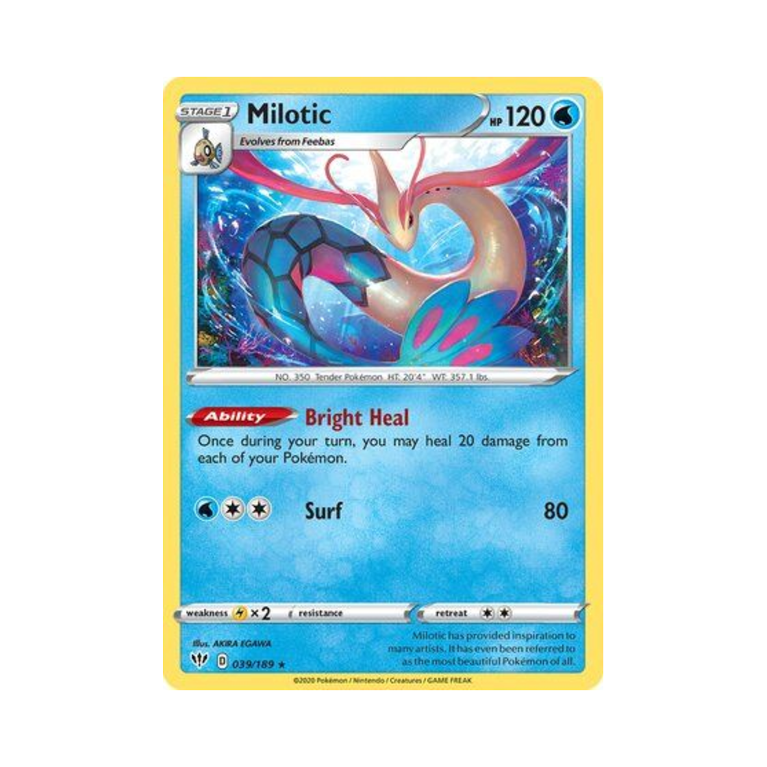 포켓몬 TCG 밀로틱 RH 다크니스 어블레이즈 (영문판)(Pokemon TCG Milotic RH Darkness Ablaze (English Ver.)) - 1