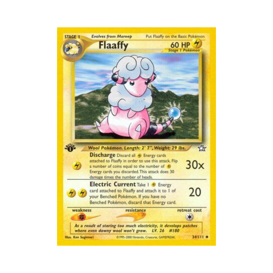 포켓몬 TCG 보송송 U 네오 제네시스 (영문판)(Pokemon TCG Flaaffy U Neo Genesis (English Ver.)) - 1