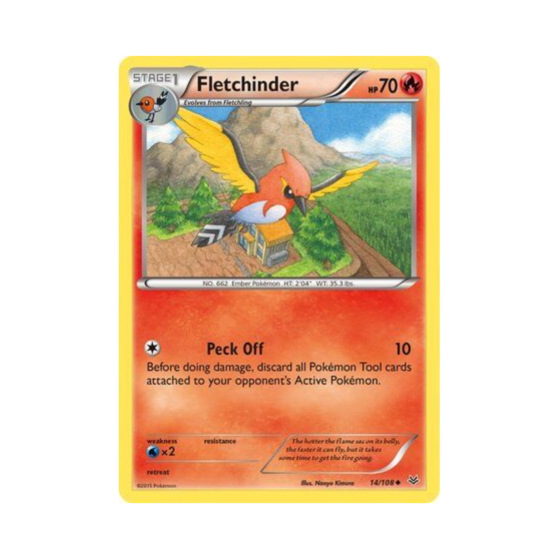포켓몬 TCG 불화살빈 U 로어링 스카이즈 (영문판)(Pokemon TCG Fletchinder U Roaring Skies (English Ver.)) - 1