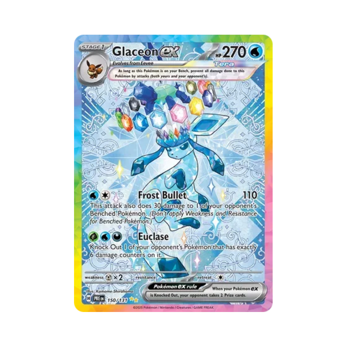 PRE150/131 Pokemon TCG Glaceon ex SIR Prismatic Evolutions (English Ver.)