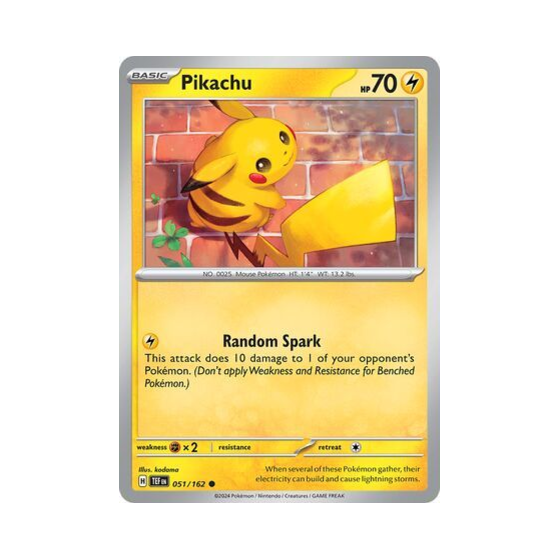 TEF051/162 Pokemon TCG Pikachu C Temporal Forces (English Ver.)